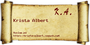 Krista Albert névjegykártya
