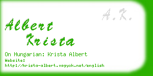 albert krista business card